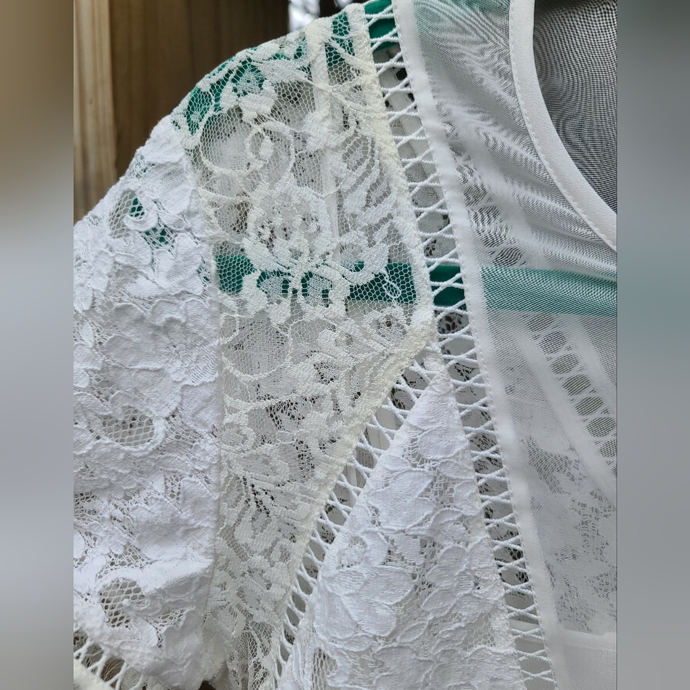 French Connection Chante Lace Minidress size 10 bridal shower bachelorette - Picture 7 of 14
